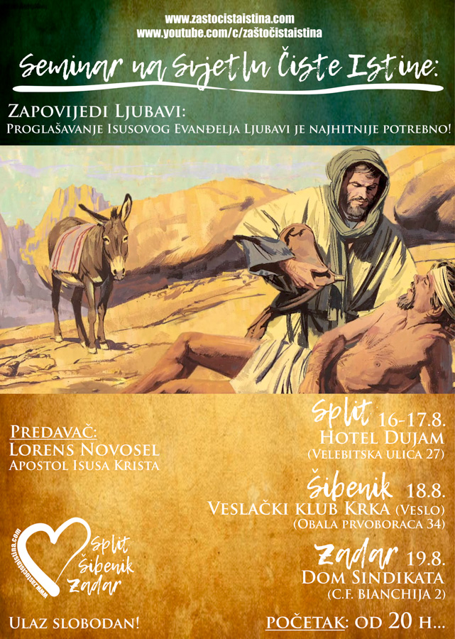 2018 08 zapovijedi ljubavi proglašavanje isusovog evanđelja ljubavi je najhitnije potrebno! (st ši zd)
