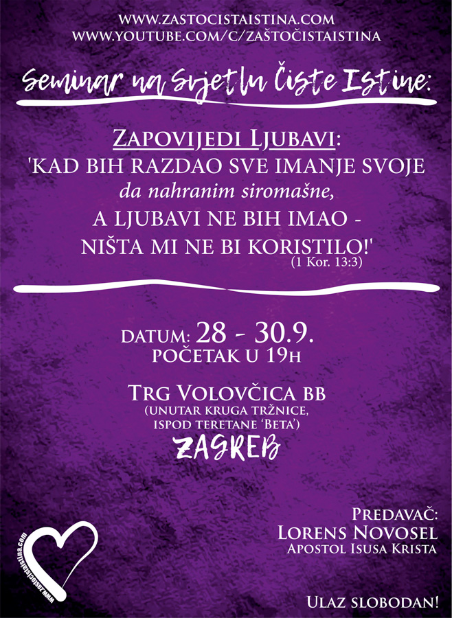 2018 09 zapovijedi ljubavi kad bih razdao sve imanje svoje, da nahranim siromašne, a ljubavi ne bih imao ništa mi ne bi koristilo (zg)