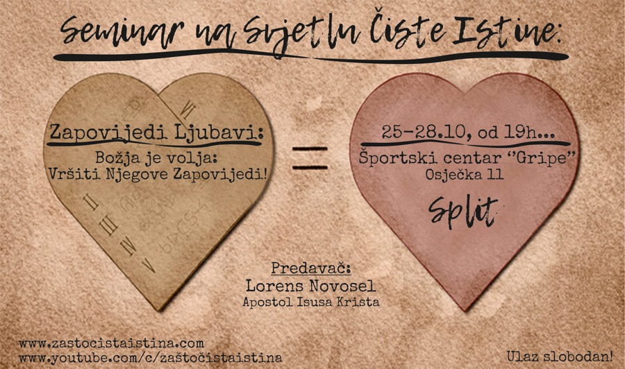 2018 10 zapovijedi ljubavi božja je volja vršiti njegove zapovijedi! (st)
