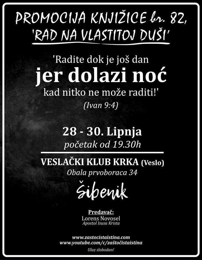 2019 06 promocija knjižice br. 82 rad na vlastitoj duši radite dok je još dan jer dolazi noć kad nitko ne može raditi (ivan 9,4)(ši)