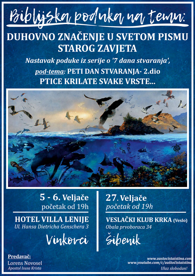 2020 02 biblijska poduka duhovno značenje u svetom pismu starog zavjeta (nastavak poduke iz serije 7 dana stvaranja , pod tema peti dan stvaranja 2.dio ptice krilate svake vrste)(vk ši)