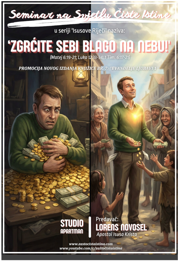 plakat zgrcite sebi blago na nebu