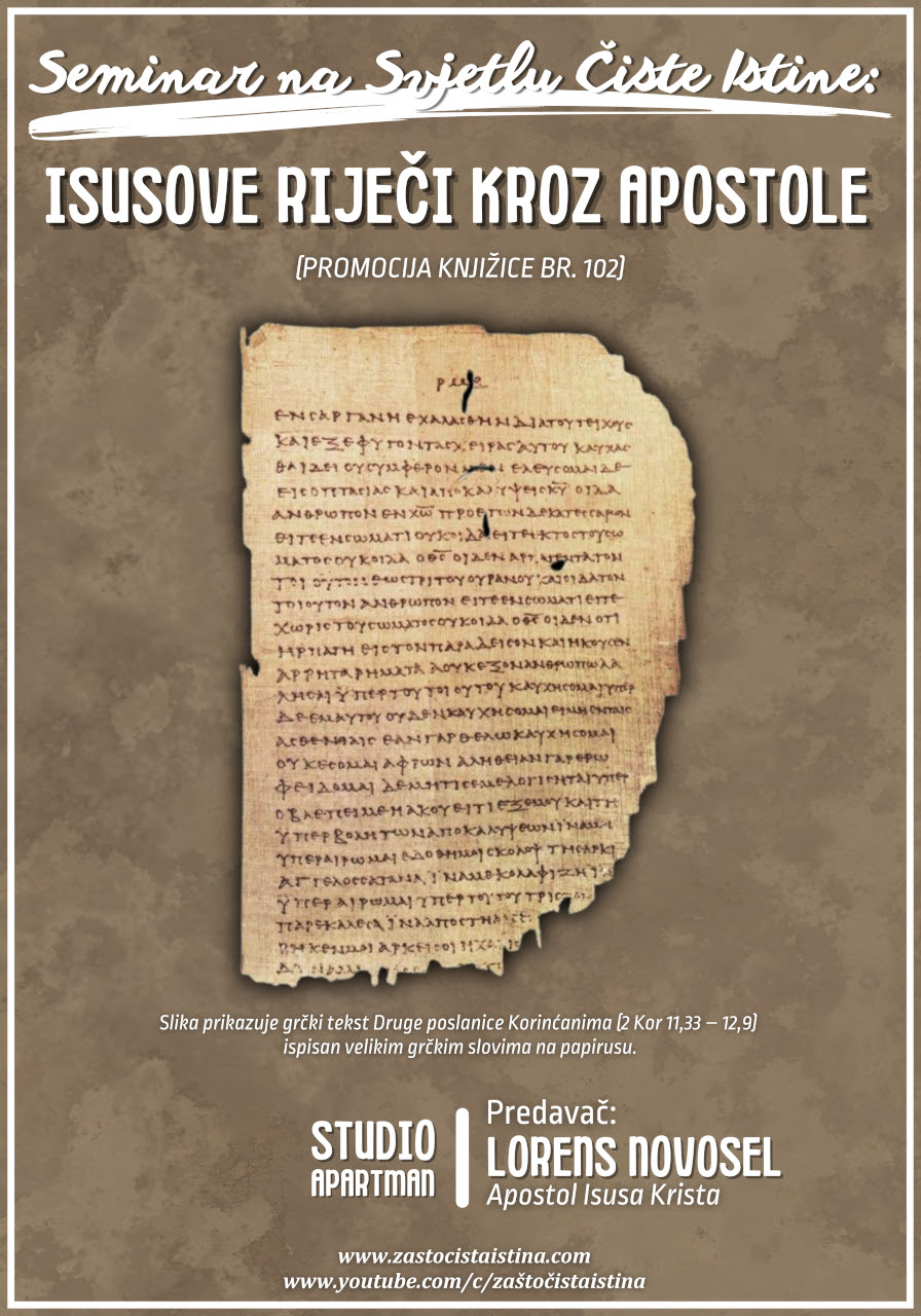 isusove riječi njegovim apostolima